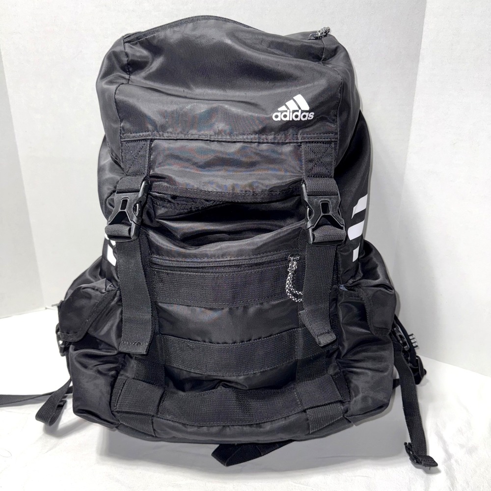 Adidas Baseline Utility Tactical Backpack Black Top Load Drawstring Large Mens